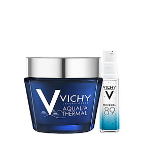 Bộ Mặt Nạ Ngủ Cung Cấp Nước Tức Thì Vichy Aqualia 75ml & Dưỡng Chất Khoáng Cô Đặc Phục Hồi & Nuôi Dưỡng Làn Da Mineral 89 10ml - VC0088