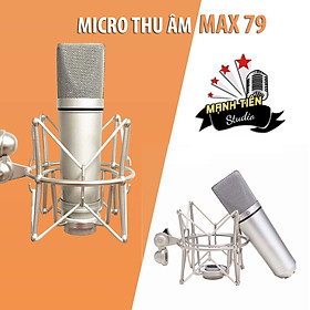 Hình ảnh Micro thu âm cao cấp MAX 79 - Mic thu âm hát karaoke online chuyên nghiệp - Chống hú, chống nhiễu, hút âm cực tốt - Hàng chính hãng