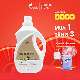 Nước rửa chén hữu cơ Bồ hòn Ecocare - 100% thực vật, không hóa chất, tinh dầu khử mùi, chăm sóc da tay, tiết kiệm nước 30% - Chai 2000ml - Sả chanh