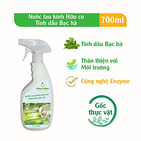 Nước lau kính hữu cơ Tinh dầu Bạc hà Peace Mass chai xịt 700ml