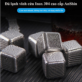 Mua Đá lạnh vĩnh cửu Inox 304 cao cấp AnShin (hộp 8 viên kèm kẹp gắp)