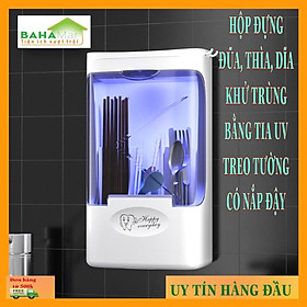 HỘP ĐỰNG ĐŨA, THÌA, DĨA KHỬ TRÙNG BẰNG TIA UV TREO TƯỜNG CÓ NẮP ĐẬY  giúp an toàn vệ sinh trong ăn uống