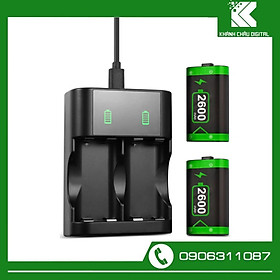 Bộ đế sạc & Cáp sạc nhanh USB-C gồm 2 pin 2600mAh  dành cho Bộ điều khiển Xbox Series X