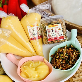 Mua Combo Bơ Vàng Vs Muối Tôm Hành Phi - Tặng 70g Bánh Tráng Tôm Phơi Sương