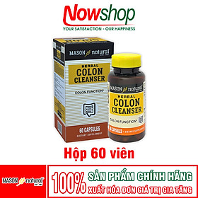 Colon Cleanser Mason Natural Hộp 100 viên làm sạch đại tràng giảm đầy hơi tiêu hóa khỏe ngừa táo bón