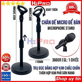 Mua Chân micro đứng để bàn Microphone Stands H2Pro cao 35cm  chân gắn micro đứng để bàn cao cấp để đúc chắc chắn- hợp kim