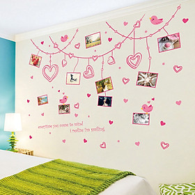 Decal dán tường - Khung ảnh dây trái tim XL8248