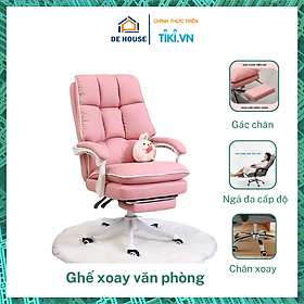 Ghế Xoay Văn Phòng Ghế Giám Đốc Ngả Lưng Tựa Chân Bọc Da Ben Hơi Đệm Dày 17cm Ghế Xoay Công Thái Học Ghế Gaming Gác Chân Ngả Lưng, Ghế Livestream dành cho Streamer