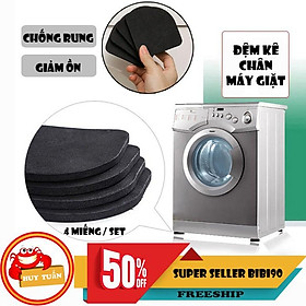 SET 4 miếng đệm kê chân máy giặt chống rung giảm tiếng ồn (KMG04)
