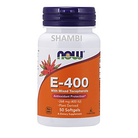 Hình ảnh Thực phẩm bảo vệ sức khỏe E400 Mixed Toc 50 viên, nhập khẩu chính hãng NOW USA, Bổ sung vitamin E, chống oxy hóa