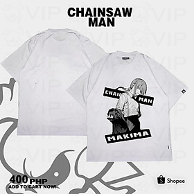 Áo thun Chaisaw Man mẫu áo thun trắng in 1 mặt Nhân vật MAKIMA giá rẻ