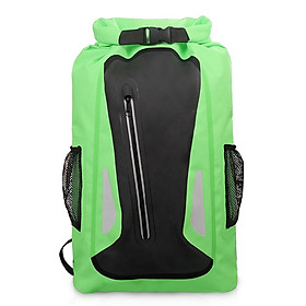 Túi đựng đồ khô có phản quang không thấm nước 25L dùng leo núi, cắm trại-Màu xanh lá