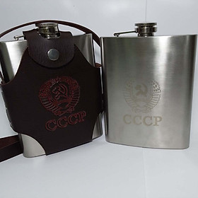Bình rượu inox cccp truyền thống - tặng kèm bộ ly và phễu inox