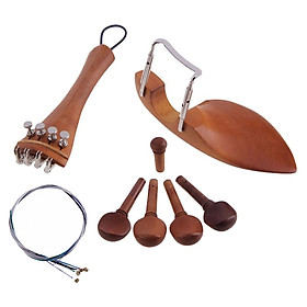 1 Set Jujube Wood 4/4 Violin Accessories Chinrest   Tail Gut DIY