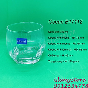 Ly (cốc) thủy tinh Ocean Charisma Rock – B17112 – 340ml / B17115 – 415ml (Hàng nhập khẩu Thái Lan chính hãng)