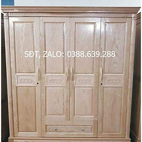 Tủ quần áo 4 cánh sồi mẫu lộc phát