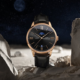 Đồng hồ nam chính hãng I&W Carnival 528G-D3 hàng mới fullbox,Kính chống xước,Chống nước ,BH 24 tháng,Máy cơ (Automatic),mặt tròn dây da nâu xịn