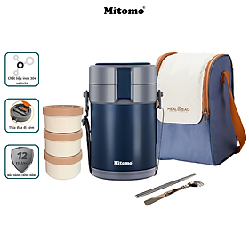 Mua Lồng cơm giữ nhiệt  hộp cơm văn phòng Mitomo LCH-7086  cặp lồng chia 3 ngăn chất liệu inox 304