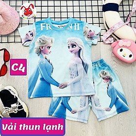 Đồ bộ bé gái hình ELSA từ 9-47kg - đồ bé gái vải thun lạnh - Giặt không vỡ hình -Kiến Lửa