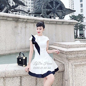 Váy xoè trắng tag hoa nổi hàng thiết kế cao cấp cực đẹp sz sm
