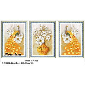 Tranh thêu chữ thập đôi công MN0184-160X80cm