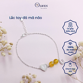 Lắc Tay Bạc Nữ S925 Đính Đá Mã Não Vàng BAC_B02