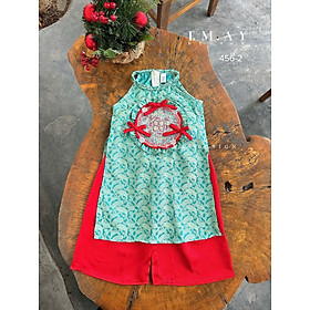 Áo dài cổ yếm phối quần suông cho bé gái mẫu Nàng xuân thướt tha mặc lễ tết năm mới biễu diễn 10-40kg