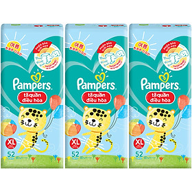 Combo 3 tã Quần Pampers Điều Hoà Gói Lớn XL52 (12-17kg)