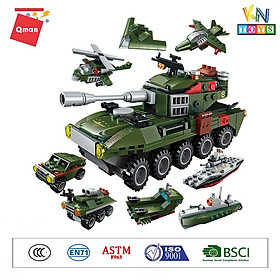 Đồ chơi xếp hình, lắp ráp lego Qman 1803 Chiến xa lội nước 361 mảnh ghép