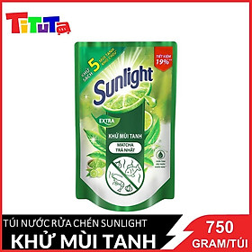 Nước rửa chén Sunlight Trà xanh Túi 750g