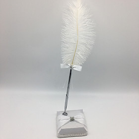 Wedding Signing Pen Feather Pen with Holder Wedding Signature Pen Set Decoration Supplies for Guest Book