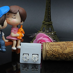 Bông Tai Hoa Tai Bạc Hiểu Minh HT309 Hình Bông Hoa Bạc Ý