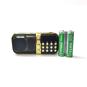 Mua Loa đài FM Craven CR-861 hỗ trợ Thẻ nhớ/ USB/ Tai nghe/ Đèn pin - pin trâu 4400mah (Đen đỏ) HÀNG NHẬP KHẨU