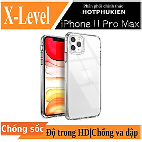 Ốp lưng cho iPhone 11 / 11 Pro / 11 Pro Max chống sốc trong suốt siêu mỏng 0.88mm hiệu X-Level Sparkling Series độ trong tuyệt đối, chống trầy xước, chống ố vàng, tản nhiệt tốt - hàng nhập khẩu - iPhone 11 pro max
