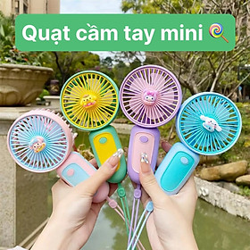 Mua Quạt mini  Quạt cầm tay dễ thương siêu nhẹ - quạt cầm tay mini tích điện sạc USB Handheld Fan nhỏ gọn  tiện lợi