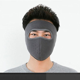 Khẩu trang ninja vải nỉ kính bảo vệ mắt dán gáy che kín tai chạy xe phượt nam nữ - khau trang ni - Xám