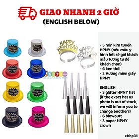 Bộ nón tiệc Happy New Year Party Kit cho 6 người cbhp31