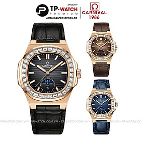 Đồng Hồ Nam Dây Da Carnival Nautilus 8110G-VH-D Automatic - Kính Sapphire - Size 41mm - 3 Màu - 8110G-VH-DD-D - 8110G-VH-DN-N - 8110G-VH-DX-X