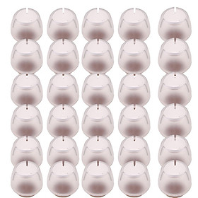 30 Pieces Chair Leg Caps, Transparent Clear Silicone Table Furniture Leg Feet Tips Covers Wood Floor Protectors, Felt Pads