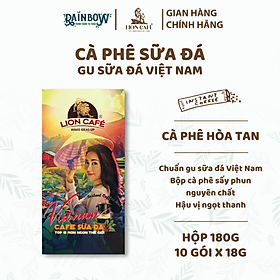 LION CAFE - Cà phê hòa tan 3in1 - Gu sữa đá Việt Nam - Hộp 180g (10 gói x 18g)