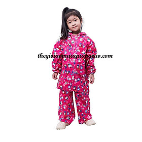 Áo mưa bộ trẻ em, vải dù chắc chắn, bền đẹp, hình dễ thương