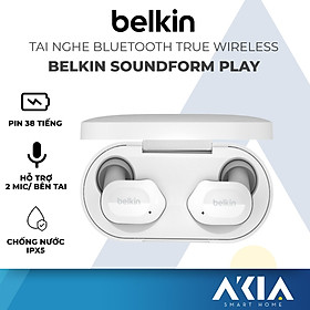 Mua Tai nghe không dây Belkin Soundform Play  kết nối bluetooth  chống nước IPX5  pin 38 tiếng  hỗ trợ 2 mic  Hàng chính hãng