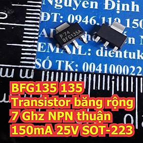3 con BFG135 135 Transistor băng rộng 7 Ghz NPN thuận 150mA 25V SOT-223 kde6897