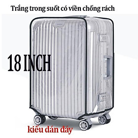 Bao trùm bọc vali nhựa Trong suốt Viền đen 6 size EV1