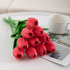 Combo 3 bông hoa Tulip giả để bàn trang trí nội thất [Tặng thanh dũa móng tay ngẫu nhiên
