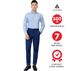 Quần kaki nam ALIGRO chất liệu kaki mềm mịn cao cấp dáng slimfit màu xanh đậm ALGK066