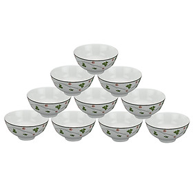 Bộ 10 Cái Chén Cơm 11.5cm Hoa May Mắn Gốm Sứ Minh Long