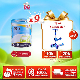 Combo 9 lon sữa Dê DG1 400gr Tặng 1 xe trượt Scooter