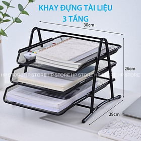 Kệ đựng tài liệu 3 tầng, khay đựng tài liệu, kệ sắt đựng hồ sơ văn phòng