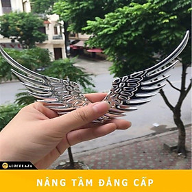 1 Cặp Miếng Dán Hình Đôi Cánh Thiên Thần 3D Bằng Kim Loại sang trọng